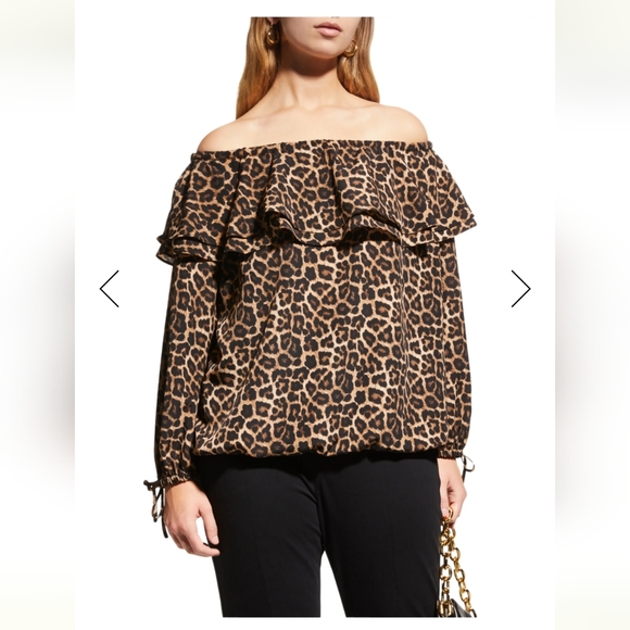 NWT. MICHAEL KORS. Leopard Print Top. - Picture 4 of 10